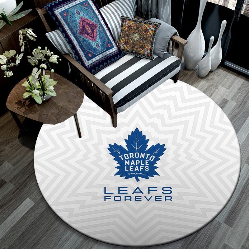 Toronto Maple Leafs2,Round Area Rug,Carpet Rug for Living Room Bedroom Sofa Playroom Decor,Non-slip Floor Mat