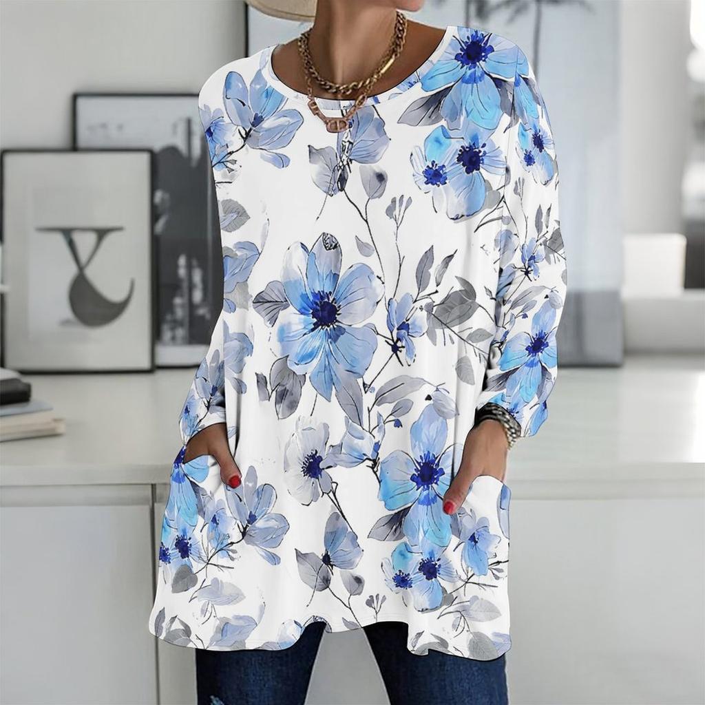 Plus Size Ladies V Neck Long Sleeve Pullover Soft Loose Tops For Daily Errands And Relaxation Wear
