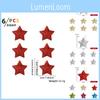 Stunning Christmas Decoration Set Of Six Colorful Glittering Star Ornaments For Festive Trees