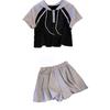 Casual Sportswear Set for Women - Summer Slimming, Fashionable, Loose-fitting, Slightly Plump Short-sleeved Shorts Two-piece Set