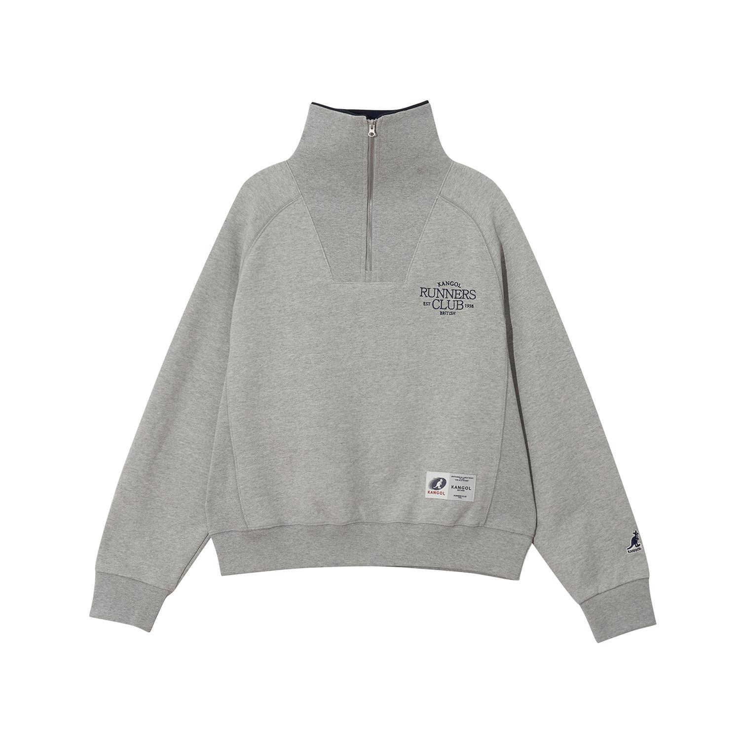 Kangol Women S Athlete Half-Zip Hoodie 1778 Melange Grey Melange Grey/M