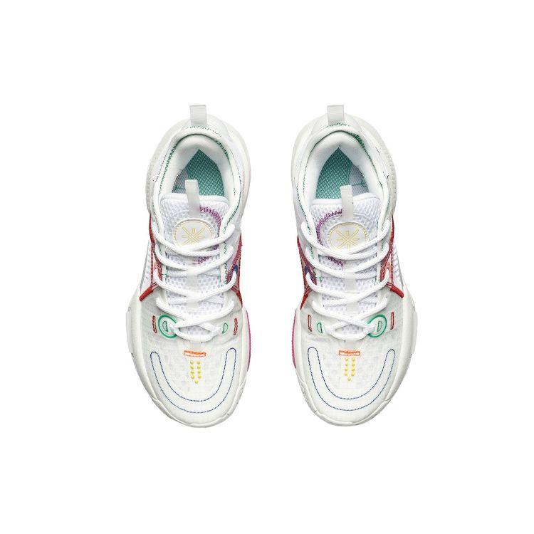Li Ning All City 9 V1.5 Youth Basketball Shoes Kids Sneakers White Red ABPR033-3