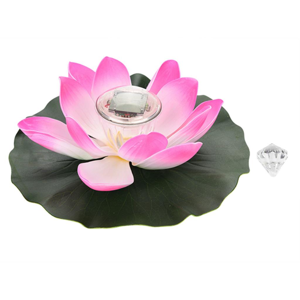 Solar Power LED Color Changing Flower Light Floating Flower Lamp Garden Pool Pond Light