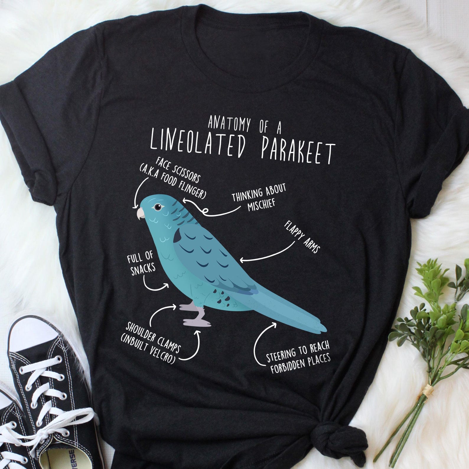 Lineolated Parakeet Shirt, Turquoise Blue Linnie, , , Funny Bird Lover Gift, Cute Barred Parakeet T-shirt Parrot Tshirt Pet Mom Dad 120