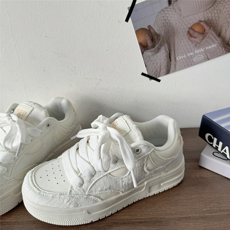 Nischen-Zerstörungs-Wind-Plattform-Weiße Schuhe Guochao Unisex Vielseitige Brotchuhe Studenten-Sport-Skateboard-Schuhe
