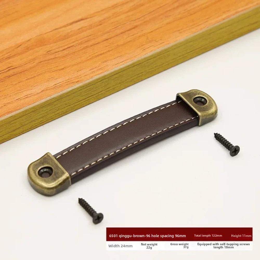 New Leather Furniture Handles Universal with Screws Wardrobe Drawer Door Pulls Hardware Door Handles