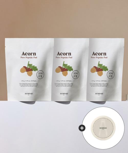 

SKINFOOD Acorn Pore Peptide Pad 30 Sheets [2+1 Promotion + Pad Case Gift] none