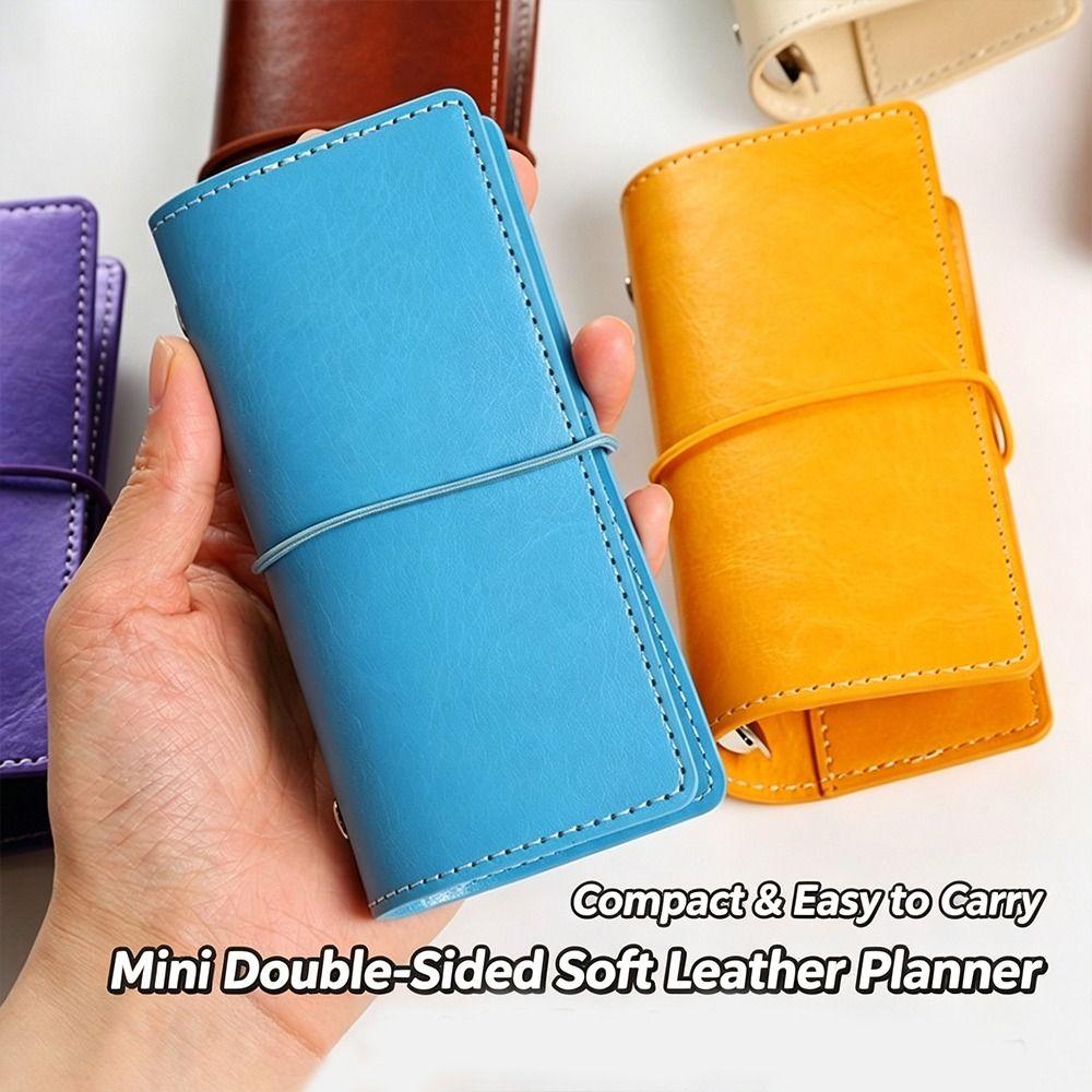Portable Refillable Pocket Notebook PU Leather Notebook Soft Cover Metal Ring Binder Daily Notes