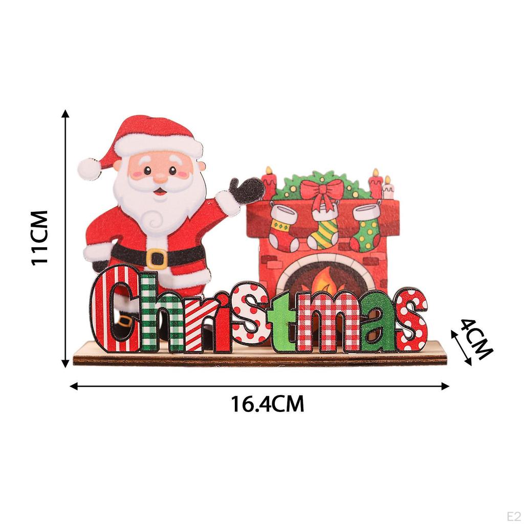 Christmas Wooden Desktop Ornament Decoration Ornaments for Holiday House