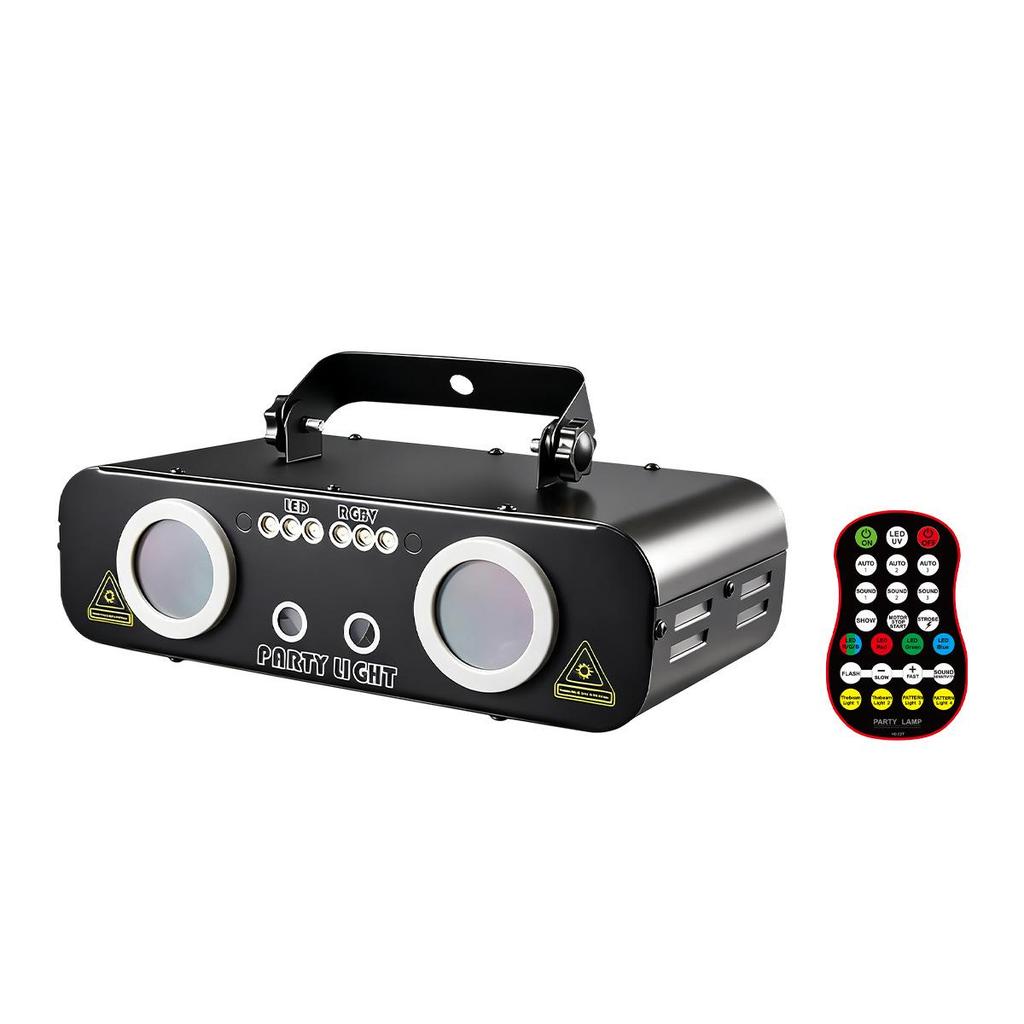 Double Projection Laser Light: Full-Color Animation Christmas, KTV, and Stage Strobe Light with Sound Control
