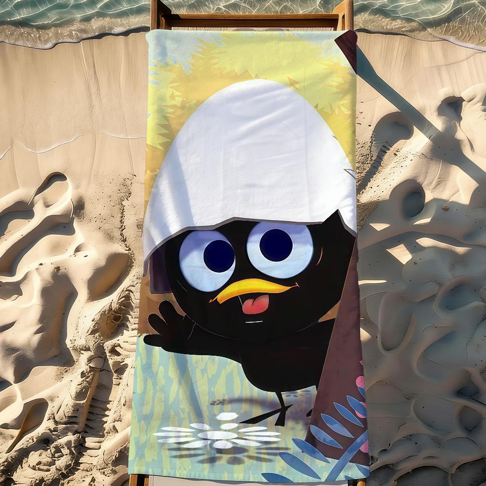 Cartoon C-Calimero Towel Sports Quick Dry Travel Camping Gear Sandproof Soft Light Large Beach Towel