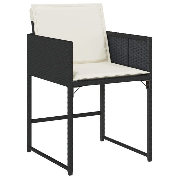 VidaXL 17-piece Garden Dining Set Cushions Black Braided Resin 3278189