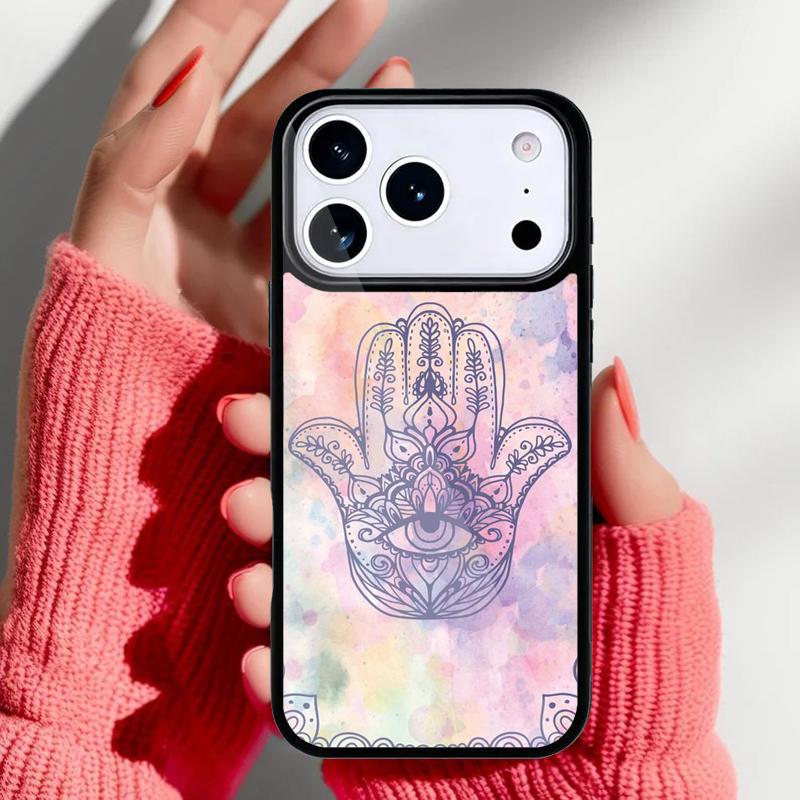 Hamsa Hand of Fatima Phone Case for iPhone 17 16 15 14 13 Pro Max Back Cover for 12 11 Pro Coque