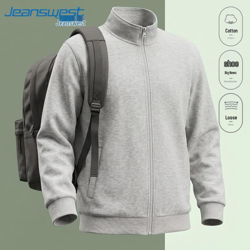 Jeanswest Men's American Retro Sport Stand Collar Jacket