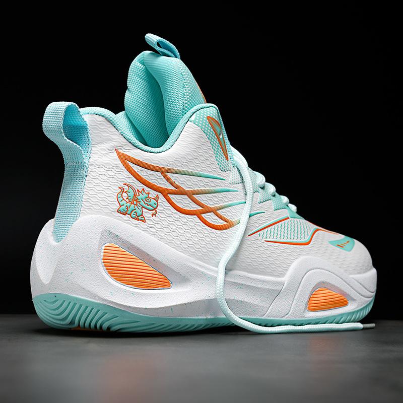 Paar Basketballschuhe Bequem Atmungsaktiv Mode Sportschuhe Jugend Tatsächlicher Kampf Basketballschuhe Dämpfung Rückprall