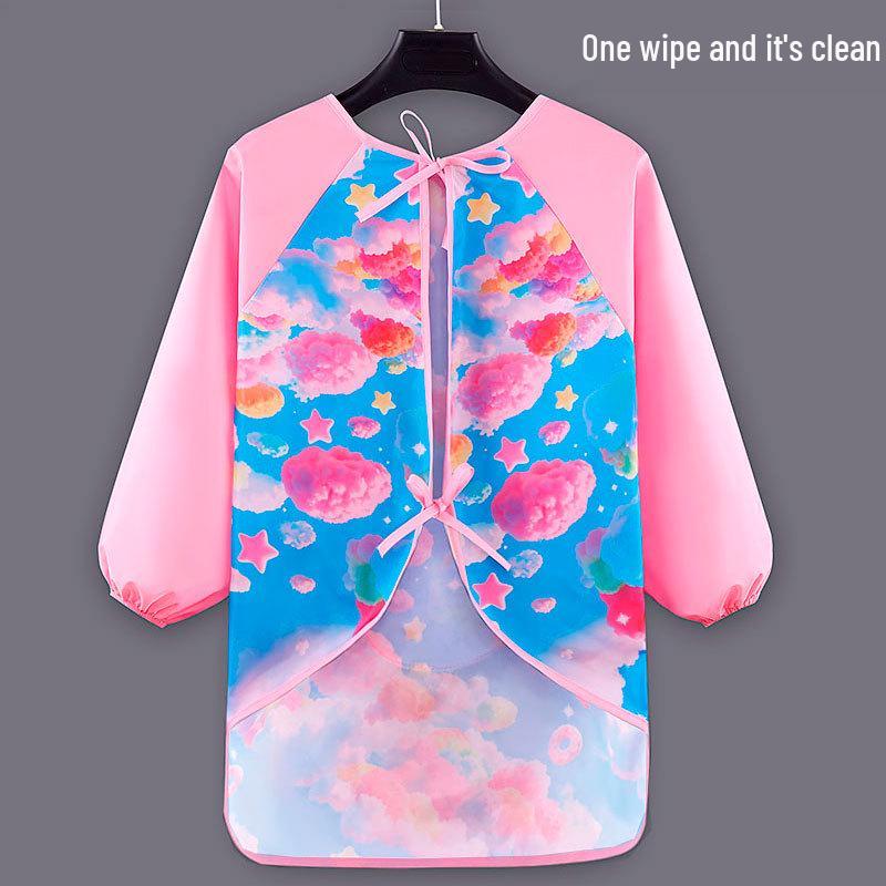 Children's Waterproof Art Smock and Bib for Painting and Eating, Kindergarten-Friendly