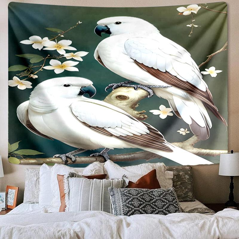 Blue Birds In Blossoms Tapestry Room Decoration Wall Hanging for Living Room Bedroom, Dormitory, Birthday and Christmas Gifts
