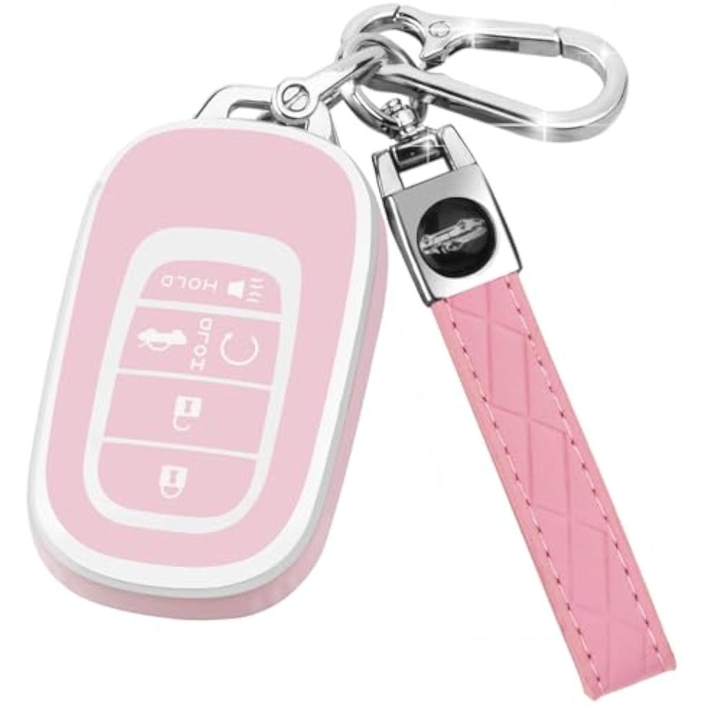 Honda Schlüsselanhänger, weiche TPU Schutzhülle für Schlüsselanhänger mit Honda Accord, Civic, Pilot Smart-Fernbedienungsschlüssel.