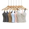 Korean Spicy Girl Striped Camisole: Spring/Summer Slimming Sleeveless Top with Chest Pads in Cotton