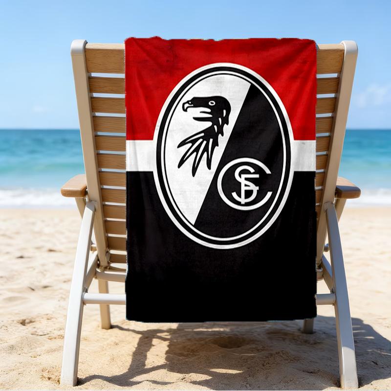 Eagle Symbol Frei-burg Football Beach Towel - Soft, Absorbent Microfiber, Lightweight, Ideal for The Beach, Parties, Travel, Camping fan gifts