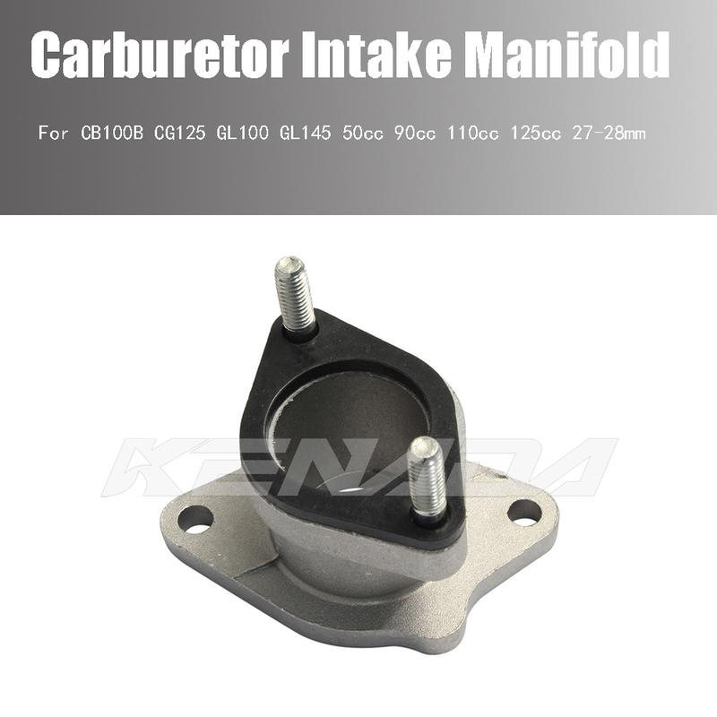 For CB100B CG125 GL100 GL145 50cc 90cc 110cc 125cc 27-28mm Carburetor Intake Manifold