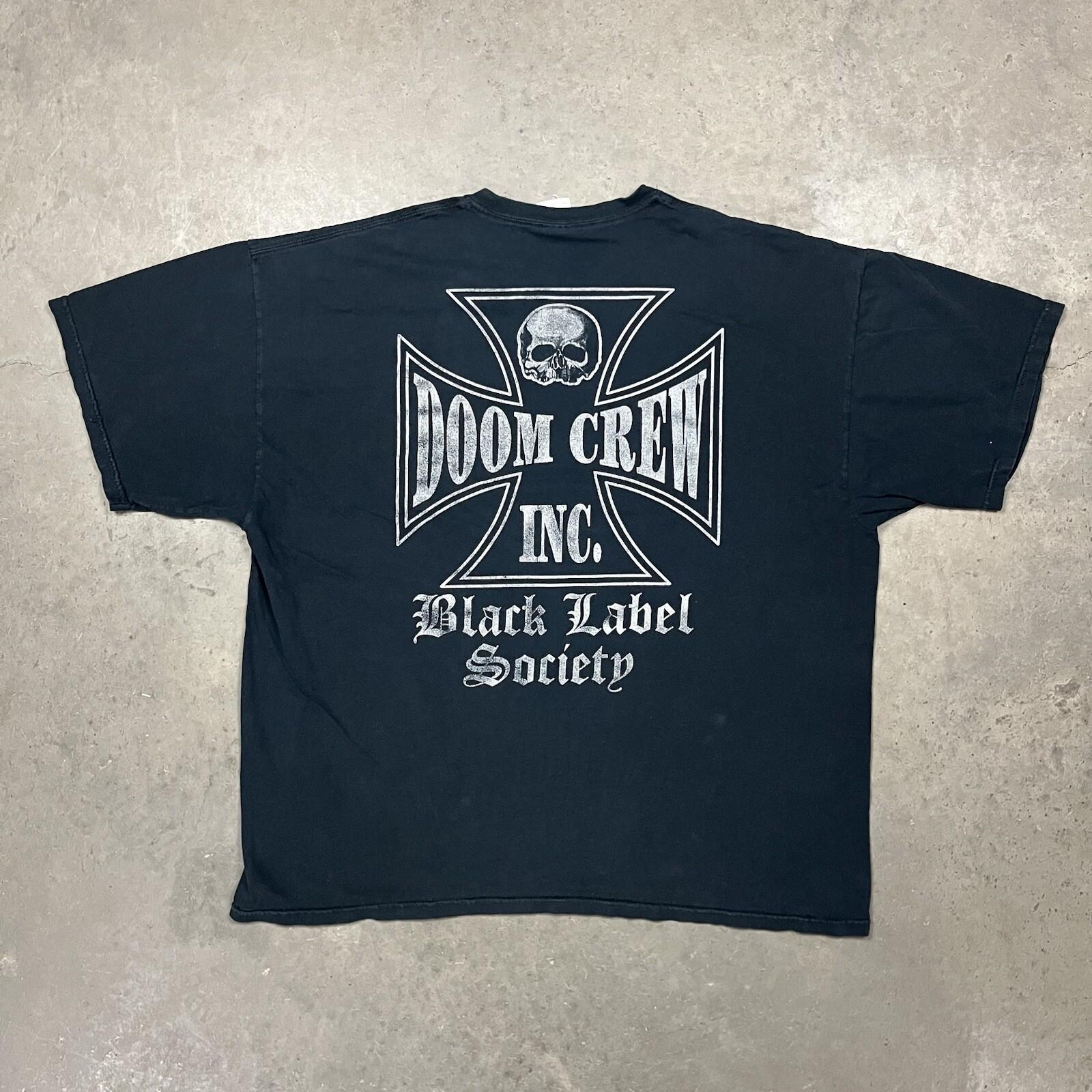 Vintage Y2K Black Label Society Doom Crew Graphic Metal Band T-shirt Black XXL M