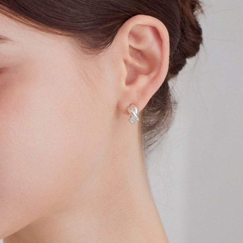 

dmoment (925 silver) Sage Twist Silver Earrings Silver (925 silver_unplated)