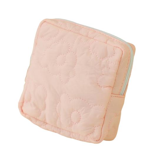 

Сумка для хранения гигиенических прокладок, туалетных принадлежностей, ключей, карт, сумка-органайзер для хранения, цветочный узор, застежка-молния, дорожный чехол для предметов первой необходимости розовый