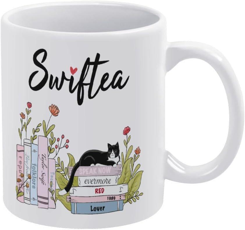 

2024 Новая керамическая кофейная кружка Swiftea, чашка для чая Тейлор Свифт, кружка с книгой и кошкой 301-400ml