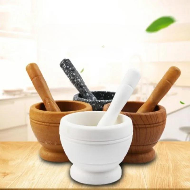 Resin Mortar Pestle Set Garlic Herb Spice Mixing Grinding Crusher Bowl Restaurant Kitchen Tools