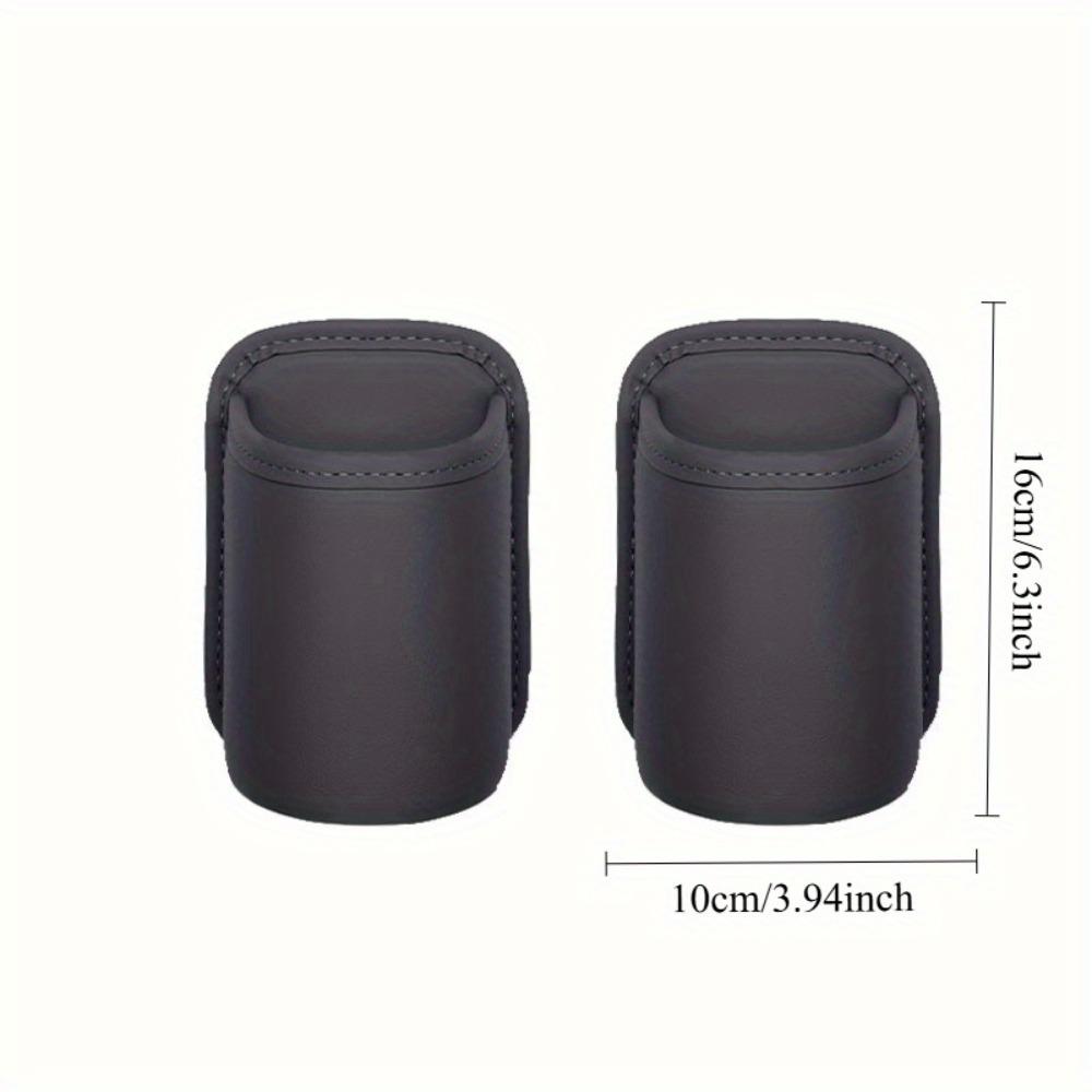2-Pack Car Door Cup Holders - Robust Faux Leather Cup Holders with Non-slip Base, Door-mounted Cup Holders for Back Seat, Center Console, Beverage Box