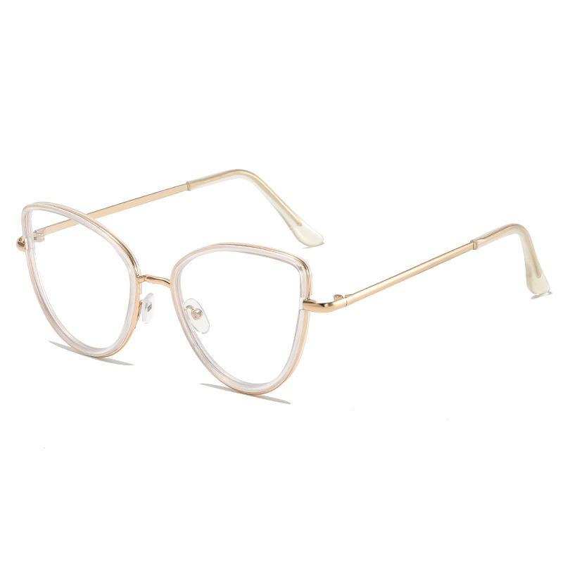New Fashion Cat Eye Women Anti Blue Light Eyeglass Imported High Quality Brand Anti Radiation Eyeglasses/Replaceable Len