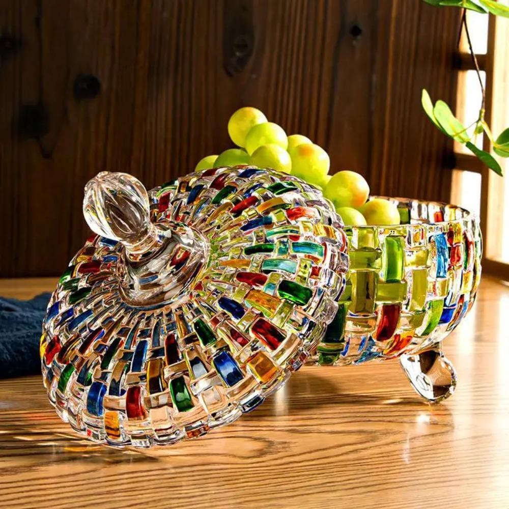 Dust-proof European Style Candy Jar Colorful Snack Jar Desktop Decoration Fruit Bowl Nut