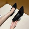 Fashion 2024 New Spring Autumn Woman Pumps Single Shoes Office Shoes Ladies Black Slender Heel Pointed Toe Sexy Party Shoes Zapatos