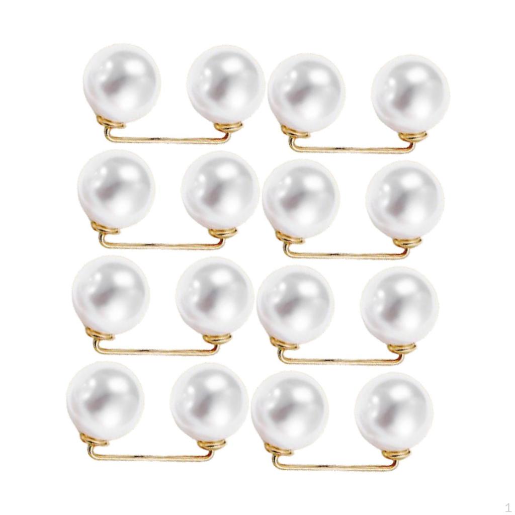 8 Pieces Artificial Pearl Brooch Pins Fashion Decoration for Girls Clothing