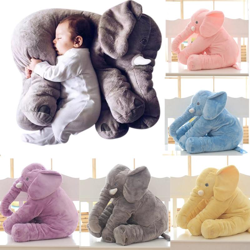Cute Elephant Stuffed Plush Pillow Doll Back Cushion Home Decor Kids Gift Toy