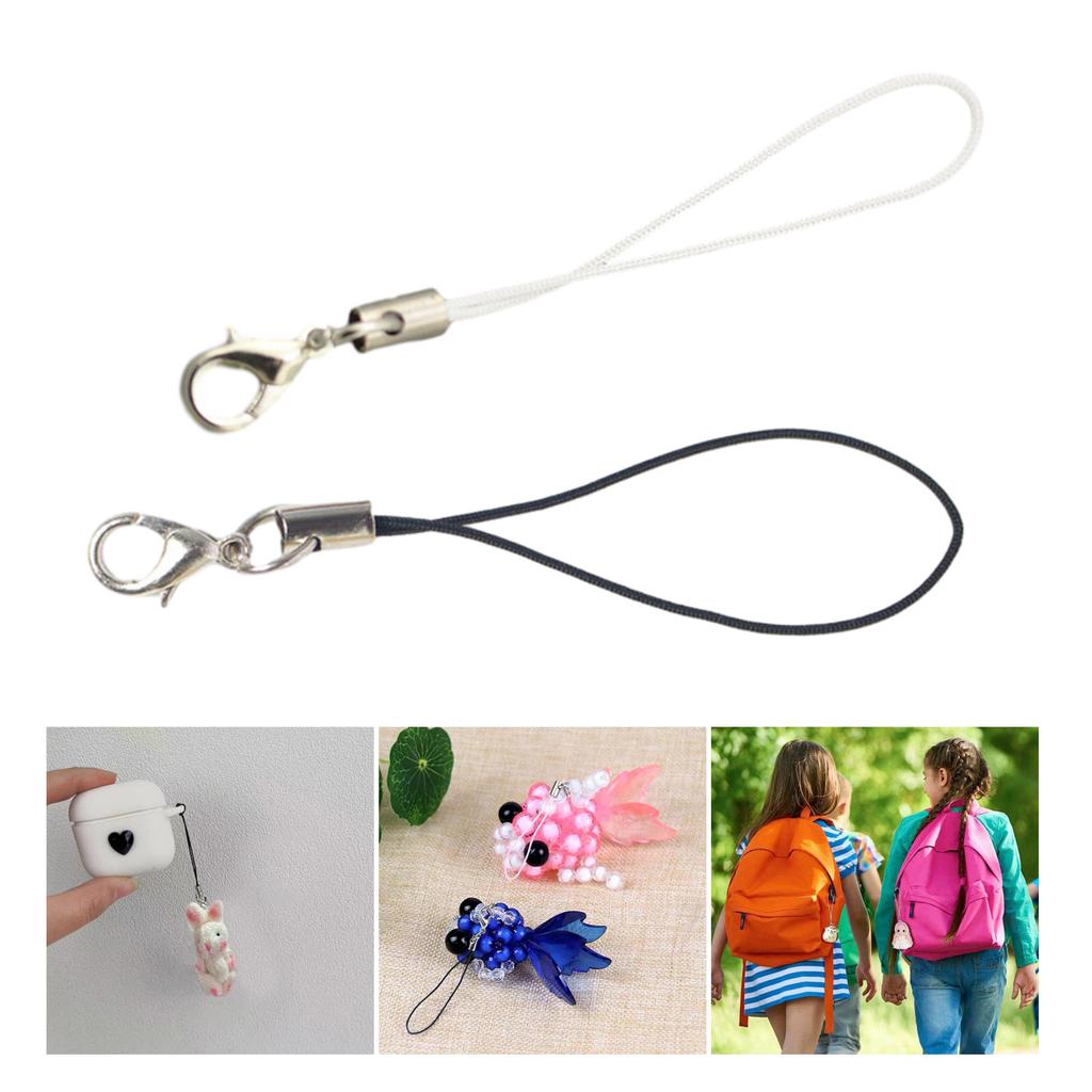 Set of 2 Durable DIY Phone Lanyard Nylon Phone Charm Carabiner Wrist Lanyard Suitable for MP4 Players and DIY Projects