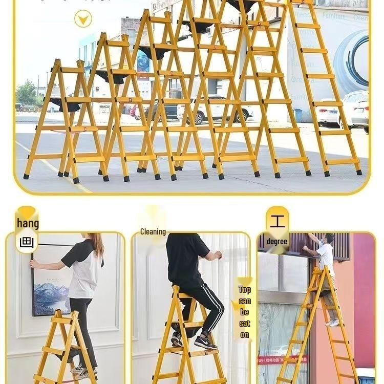 Carbon Steel Extra Thick Folding Herringbone Ladder for Household and Engineering Use