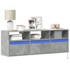 VidaXL Wall-Mounted TV Cabinet with LED Lights Concrete Grey 130x31x45 Cm 852344