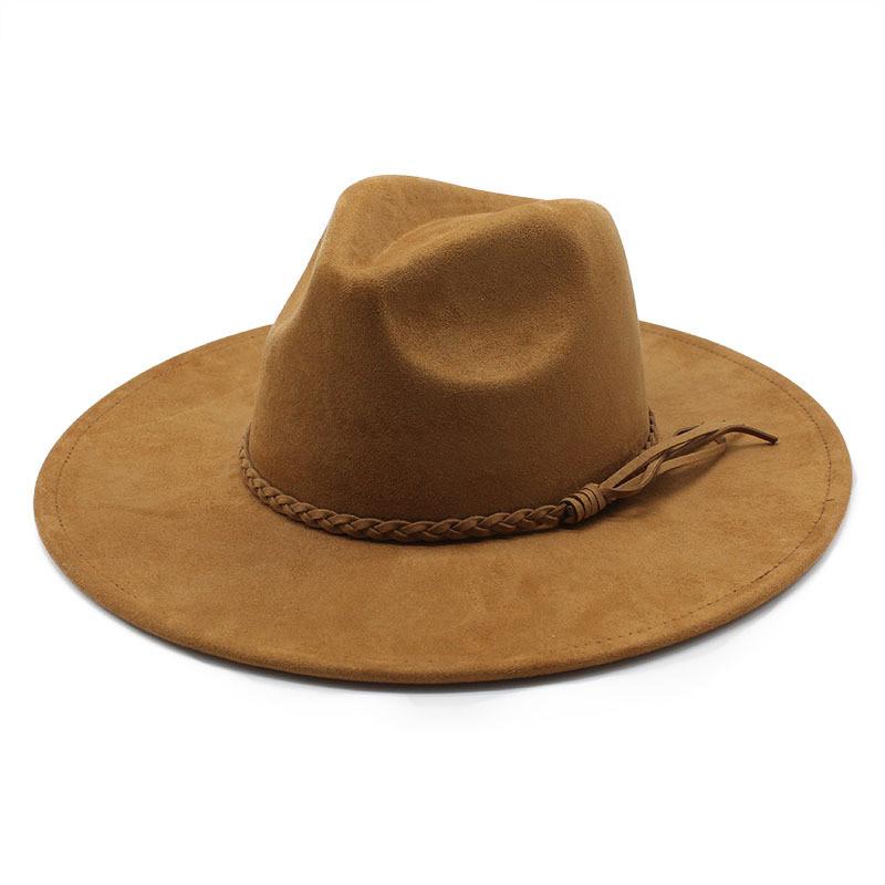 Vintage Style Felt Hat With Wide Brim And Sun Protection For Men Women
