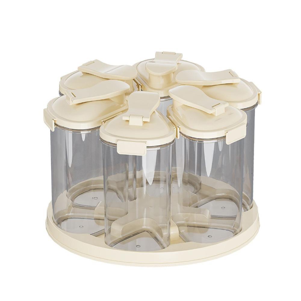 Food Grade Grain Dispenser Moisture-proof Cereal Storage Container  Kitchen Use бежевый