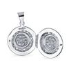 Photo Sterling Silver Locket Necklace Pendant Holding Embossed Photo Circular Boho Scroll Flower Locket for Women Teens .925