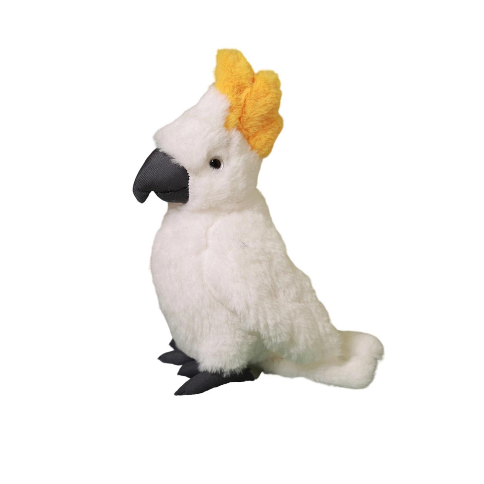 

Simulated Parrot Plush Toy Children s Birthday Gift Cloth Doll One Size білий