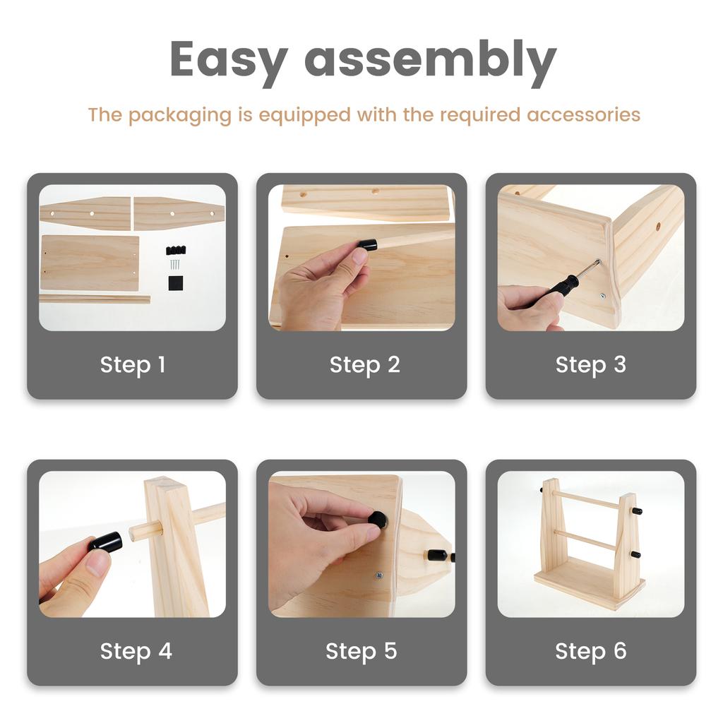Hölzerner Garnknäuelhalter Handgewebtes Garnregal mit Schraube Wollständer Mehrzweck Häkelgarnhalter für DIY Handwerkszubehör