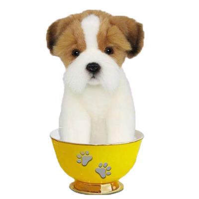 Realistyczna pluszowa filiżanka do herbaty dla psa 15 cm (Jack Russell)