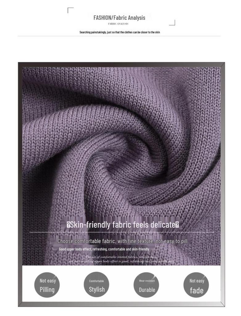 Elegant Retro V-neck Knit T-shirt for Women