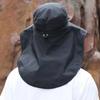 Foldable Solar Fan Hat With Net Mesh Fishing Bucket Hat Fashion Mosquito Head Net Hat  Fishing