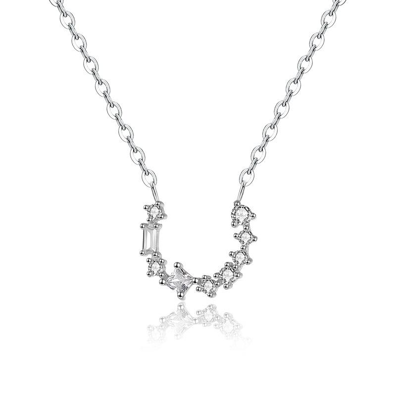 

Ожерелье в форме маленькой подковы с бриллиантами, цепочка на ключицу, модное и универсальное креативное ожерелье, минималистичный женский тренд