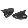 For VW Polo MK5 6R 6C 2009-2018 Side Mirror Cover Cap ABS Plastic Glossy Black/Carbon Look  Horn Style Exterior Car Accessories