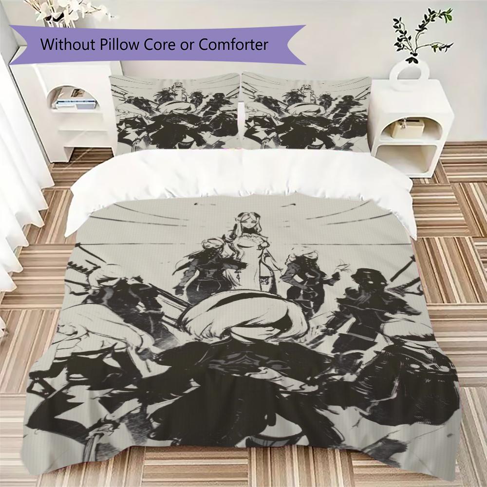 NieR Automata Pattern Bedding Uilt Set Uilt Cover Pillowcase Home Decoration Birthday Gift (1 * Duvet Cover + 2 * Pillowcase Without Core)